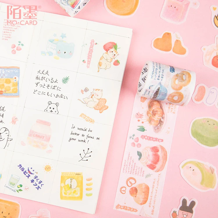 40 pcs/pack Cute cat Fruit strawberry  Decorative Stickers Scrapbooking Stick Label Diary Stationery Album Sticker