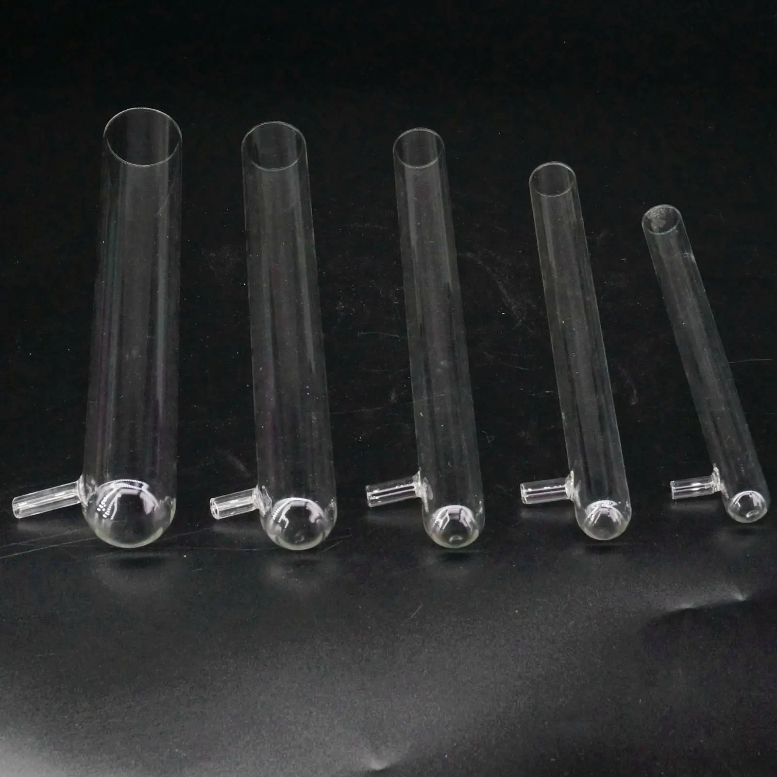 5pcs O.Dx Length 15x100 15x150 18x180 20x200 25x200 30x200 30x300mmGlass Test Filter Tube with Vacuum Bottom Side Arm Lab