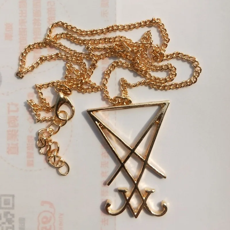 Seal of Lucifer Satanic Sigil of Baphomet Metal Pendant Necklace Gothic Dark Pagan Satan Men Fashion Gift Accessories