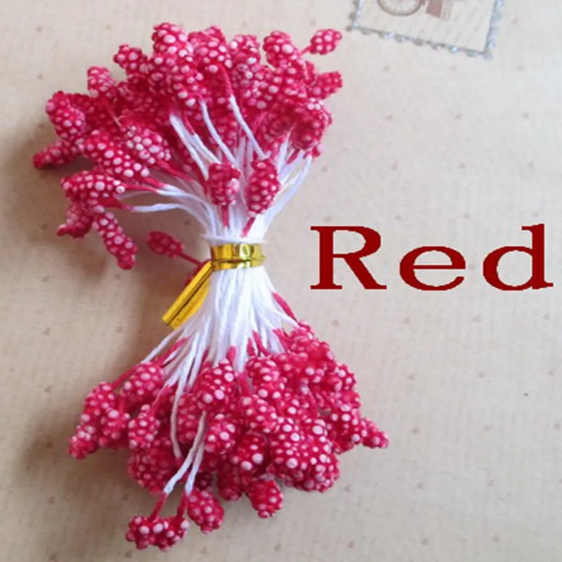 70pcs / batch random mixed double head DIY artificial mini foam flower stamen pistil 5mm * 5.5cm flower stamen 305