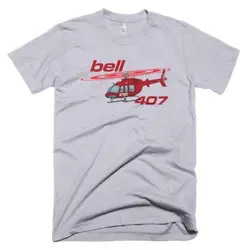 2019 Fashion Fashion Men Printed T Shirts Bell 407 Helicopter T-Shirt - Personalized With Your fitness Tee shirt