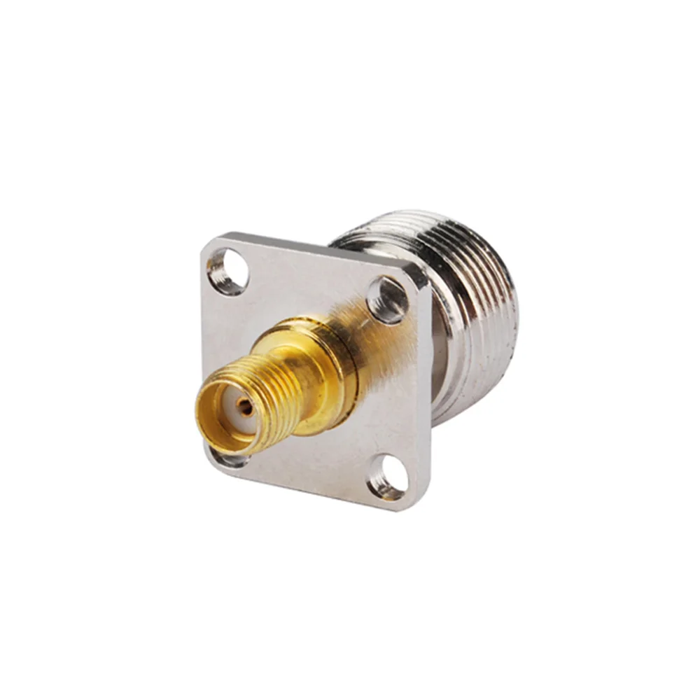 Eightwood N to SMA RF Coaxial Adapter N Jack Female to SMA Jack Female RF Coaxial Connector Four Holes Panel Mount Straight