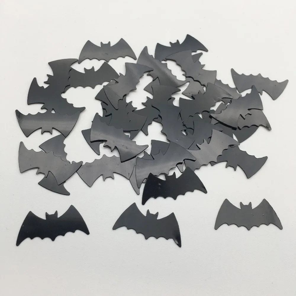 650Pcs/1200pcs/lot 21*10mm Black halloween bat loose sequins beautiful crafts for sewing/webbing Diy accessory kids DIY