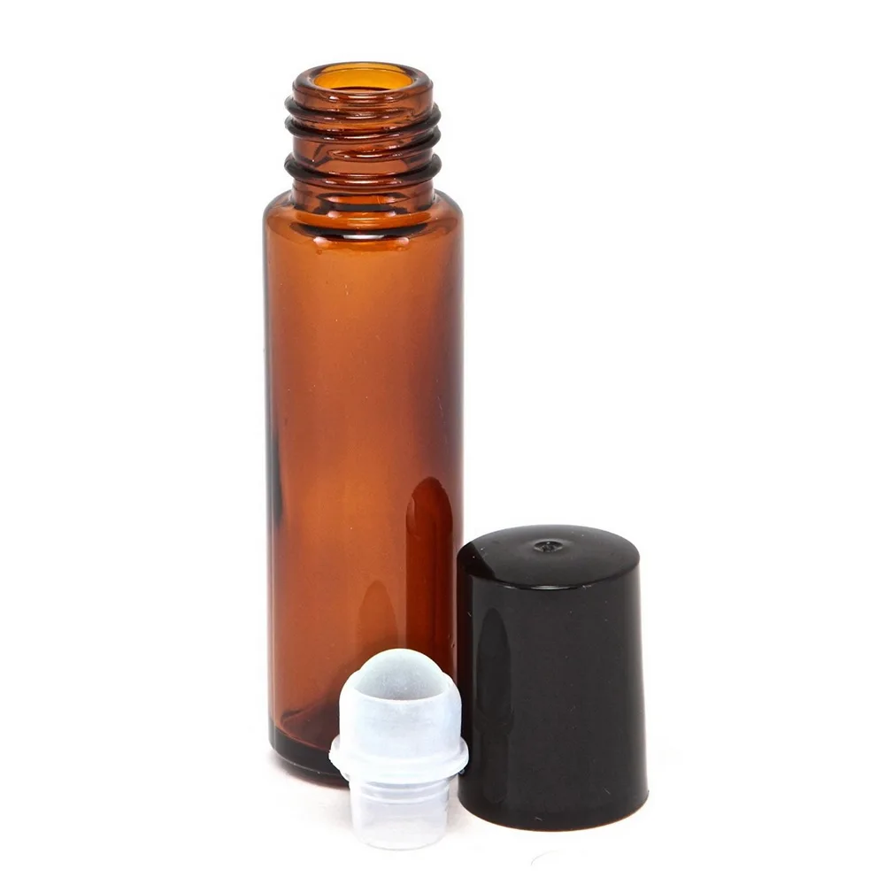 12 stücke 10ml Bernstein Leere Nachfüllbare Glas Parfüm Rolle Auf Flasche Mit Edelstahl Roller Ball für Ätherisches Öl aromatherapie