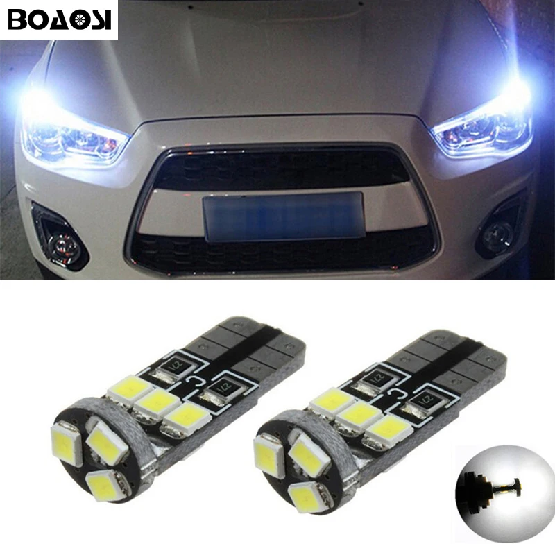 BOAOSI 2x Canbus LED T10 W5W Clearance Parking Light Wedge Light For Mitsubishi asx lancer 10 outlander 2013 pajero l200 Expo 