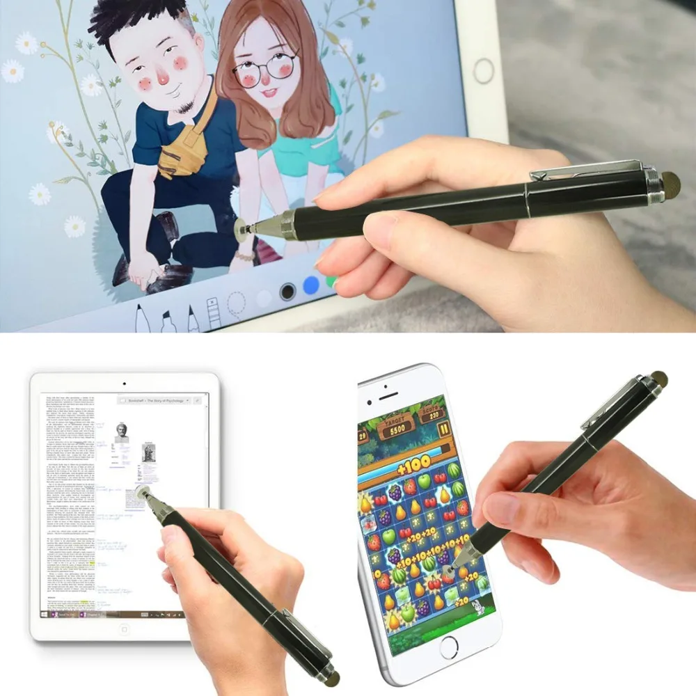 ACMECN 4 in 1 Universal Stylus Disc Stylus Touch Screen Pen for all Capacitive Touch Screen Cell Phones Tablets Laptops Ball Pen