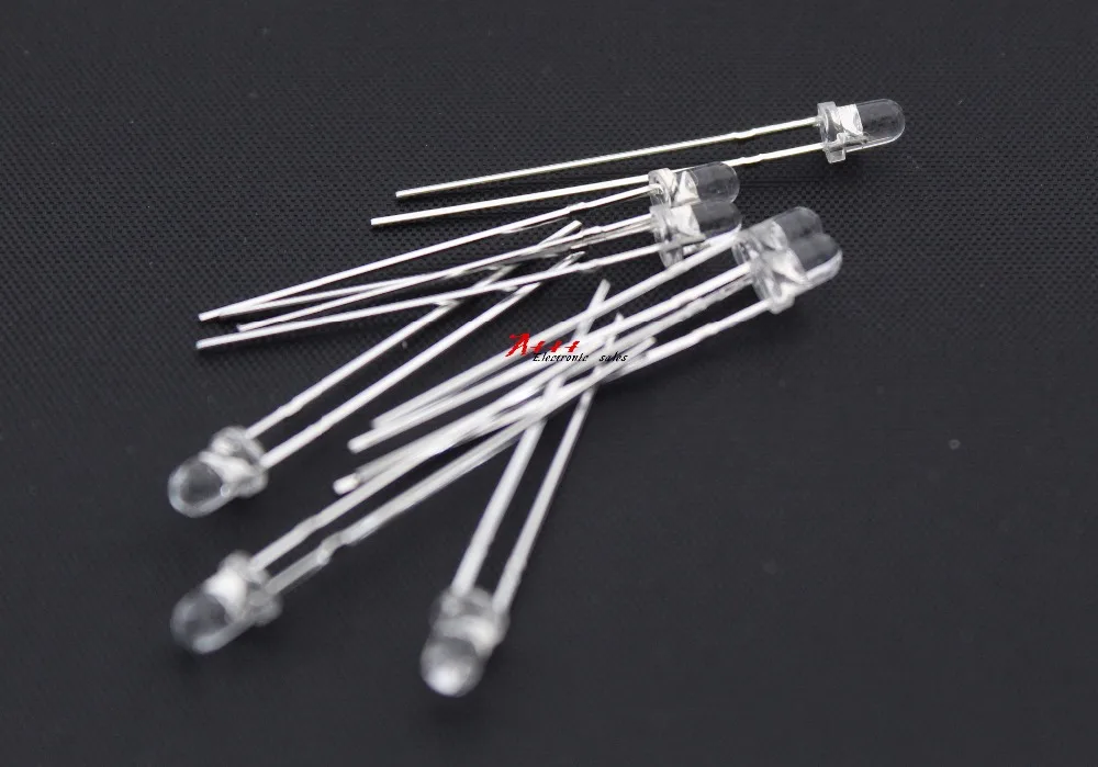 100PCS 3MM phototransistor receiver F3 Transparent white gel receives photosensitive tube diode light LED lamp beads