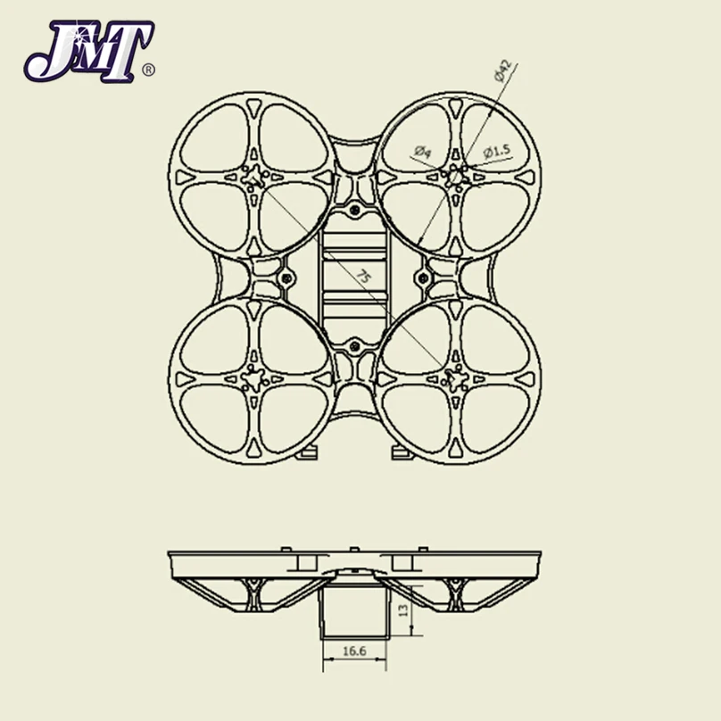 Happymodel Mobula7 V3 Khung 75Mm 2S Bwhoop Khung Nâng Cấp Dự Phòng Một Phần Cho Mobula 7 FPV Máy Bay Không Người Lái Quadcopter