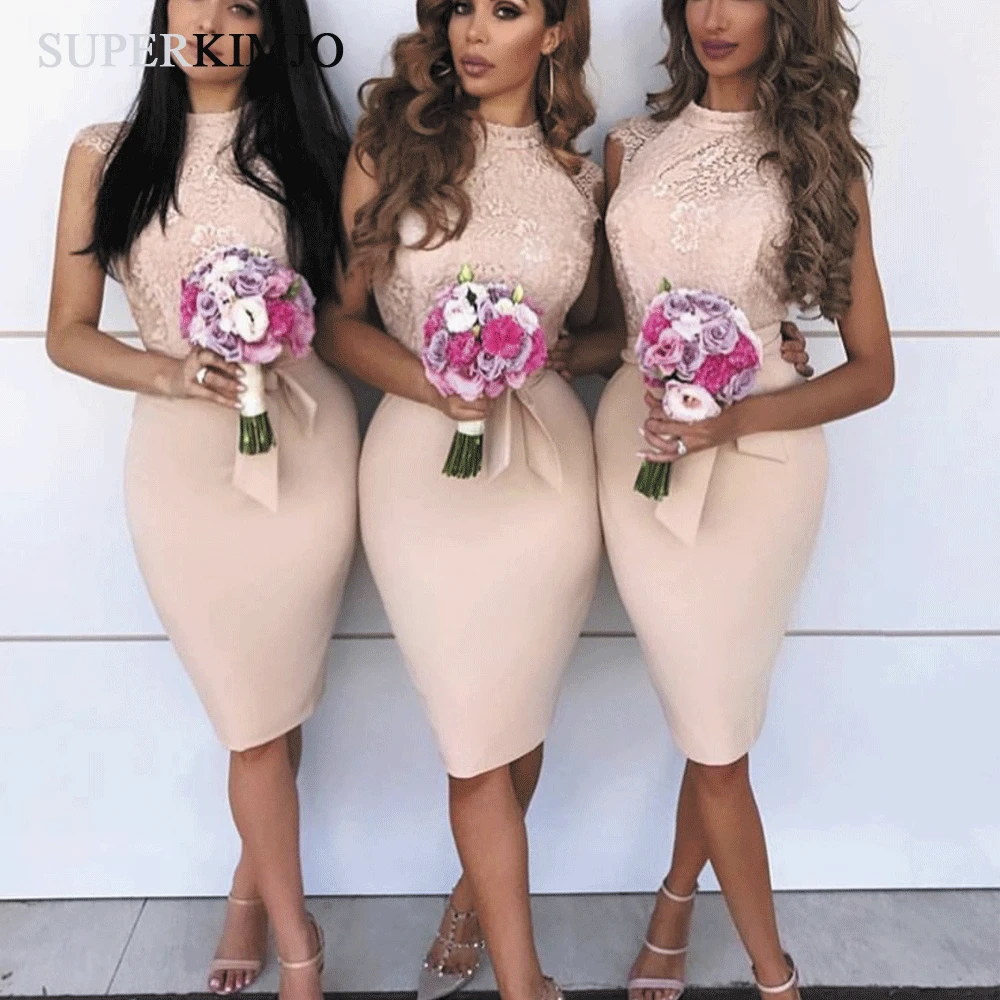 

SuperKimJo Lace Bridesmaid Dress for Wedding Party Formal Mermaid Champagne Elegant Cheap Wedding Guest Dresses