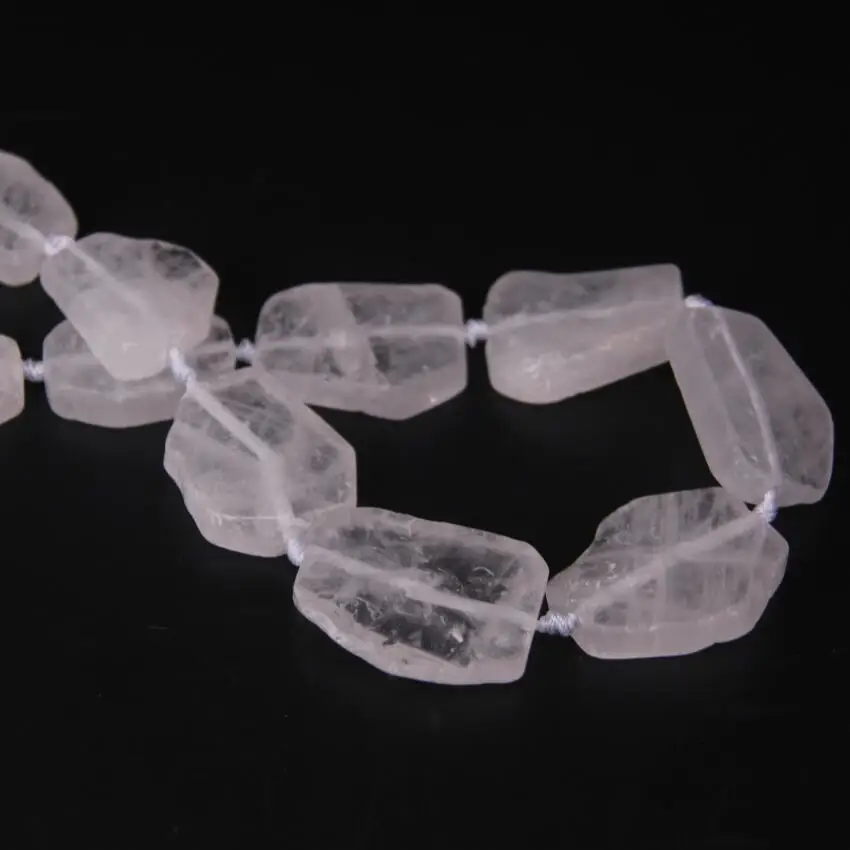 9-10PCS/strand Raw Crystal Slab Slice Loose Beads,Natural White Rough Quartz Stone Gems Nugget Pendants Jewelry Making Supplies