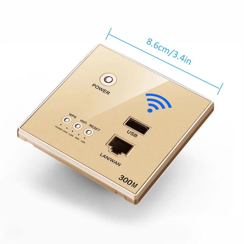 300Mbps Wall Socket Panel WiFi Router Repeater AP Relay Smart Wireless WIFI Repeater Extender Router Panel USB Socket for Hotel