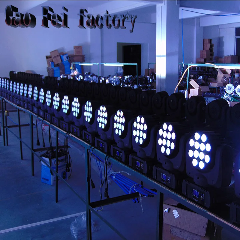Moving Head LED Wash 12X12W RGBW 4In1 Beam DMX Light With 16Chs Rotating Lamp Stage Mobile Lighting For Party Show Disco Wedding