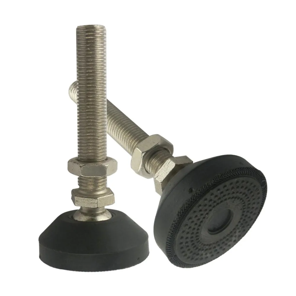 

2pcs M16x100mm Adjustable Foot Cups Reinforced Nylon Base 60mm Diameter Articulated Feet M16 Thread Leveling Foot