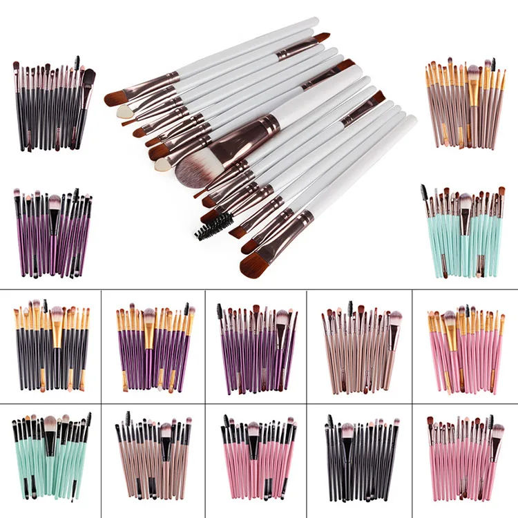 

Professional Make up Brushes Set 15pcs Foundation Blusher Powder Eyeshadow Blending Eyebrow Makeup Cosmetic Brush kit Set