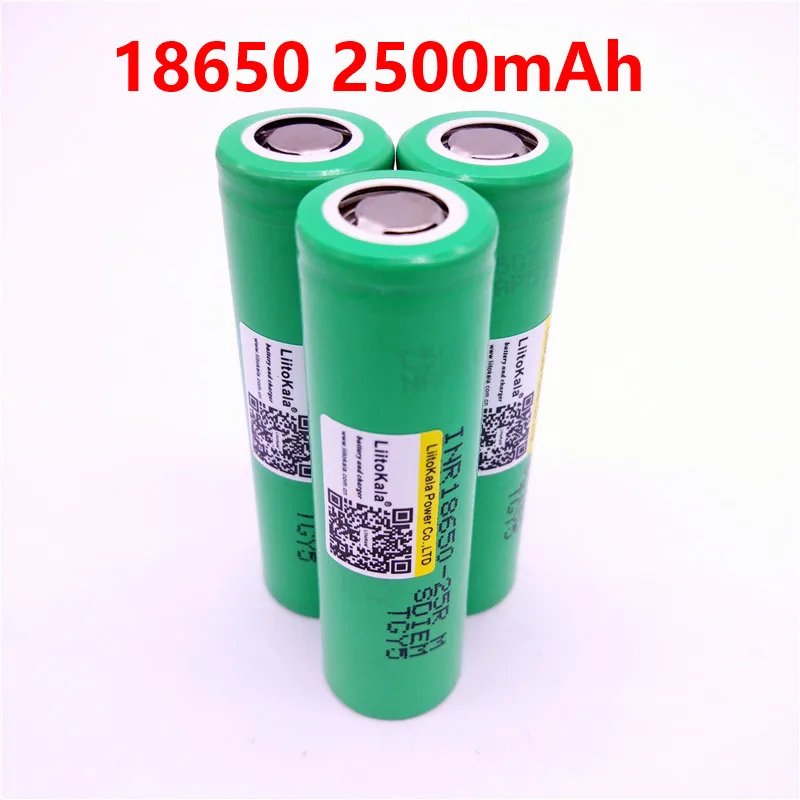 Nowy oryginalny akumulator LiitoKala 18650 25R M INR1865025R 20A rozładowania baterii litowych, 2500mAh akumulator