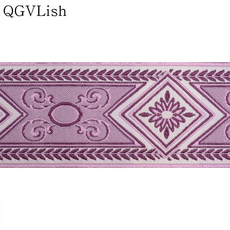 

QGVLish 25M/lot 8cm Wide Jacquard Lace Ribbon Belt Curtain Lace Trims Webbing DIY Valance Sofa Cushion Decor Curtain Accessories