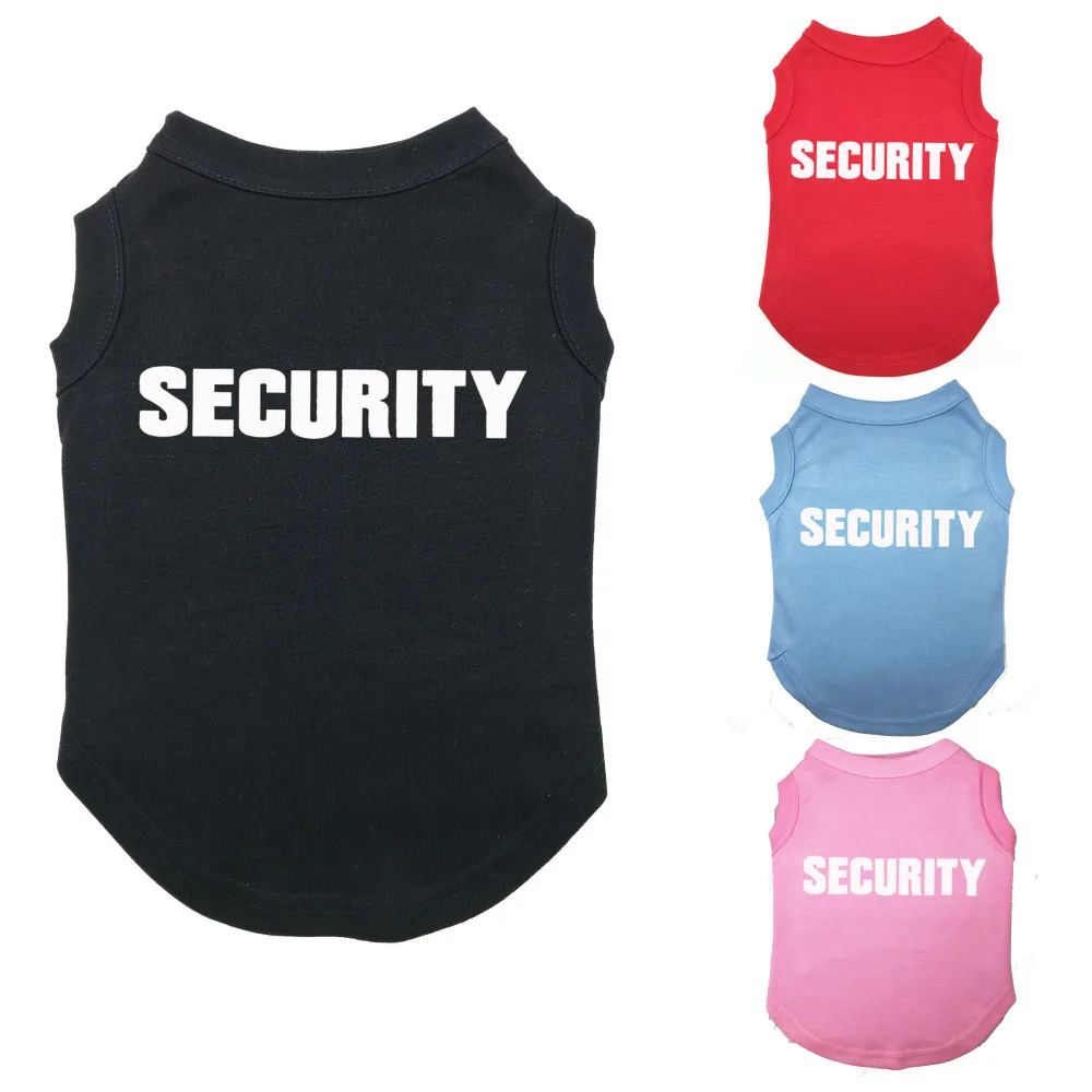 Inexpensive clothing SECURITY Printed T-Shirts Pet Puppy Clothes Shirts Tee Polyester Tank Tees Top for All Seasons Hot sale