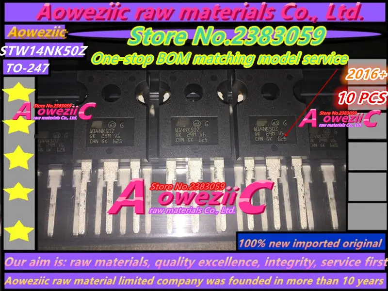 

Aoweziic 2016+ 100% new imported original STW14NK50 STW14NK50Z TO-247 FET 550V 14A