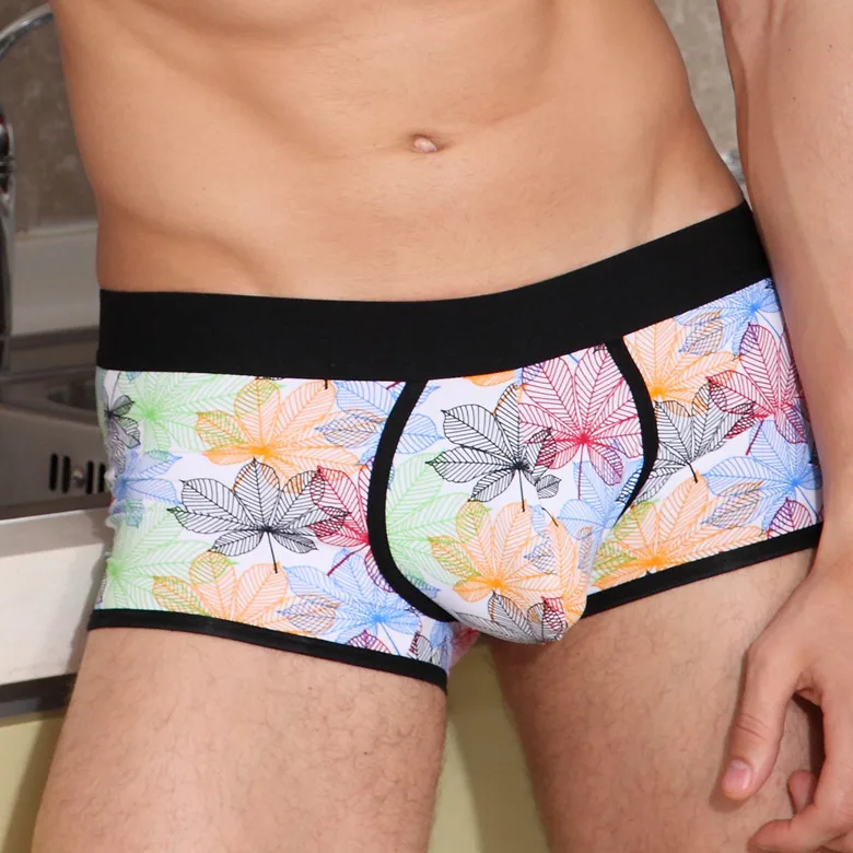 Cockcon New design style Print Ice silk Boxer shorts underwear men Low Waist Plus Size Boxers male panties M379