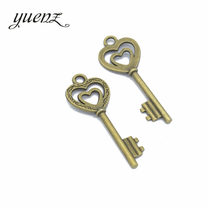 YuenZ 5 pcs Antique Silver color key Charms Pendants for Bracelet Necklace DIY Jewelry Making Finding Accessories 50*19mm O218