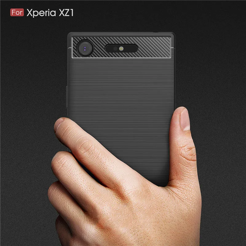 For Sony Xperia XZ1 Case Sony XZ1 G8341 Cover Carbon Fiber Brushed TPU Silicone Back Funda for Sony Xperia XZ1 G8341 G8342 Cases