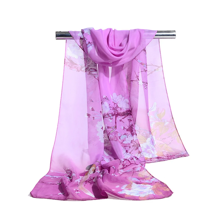 9 Colors New Chiffon scarves Women Art Print Magpie Scarf Spring and Summer long Wraps and shawl female Hijab Stoles Wholesale