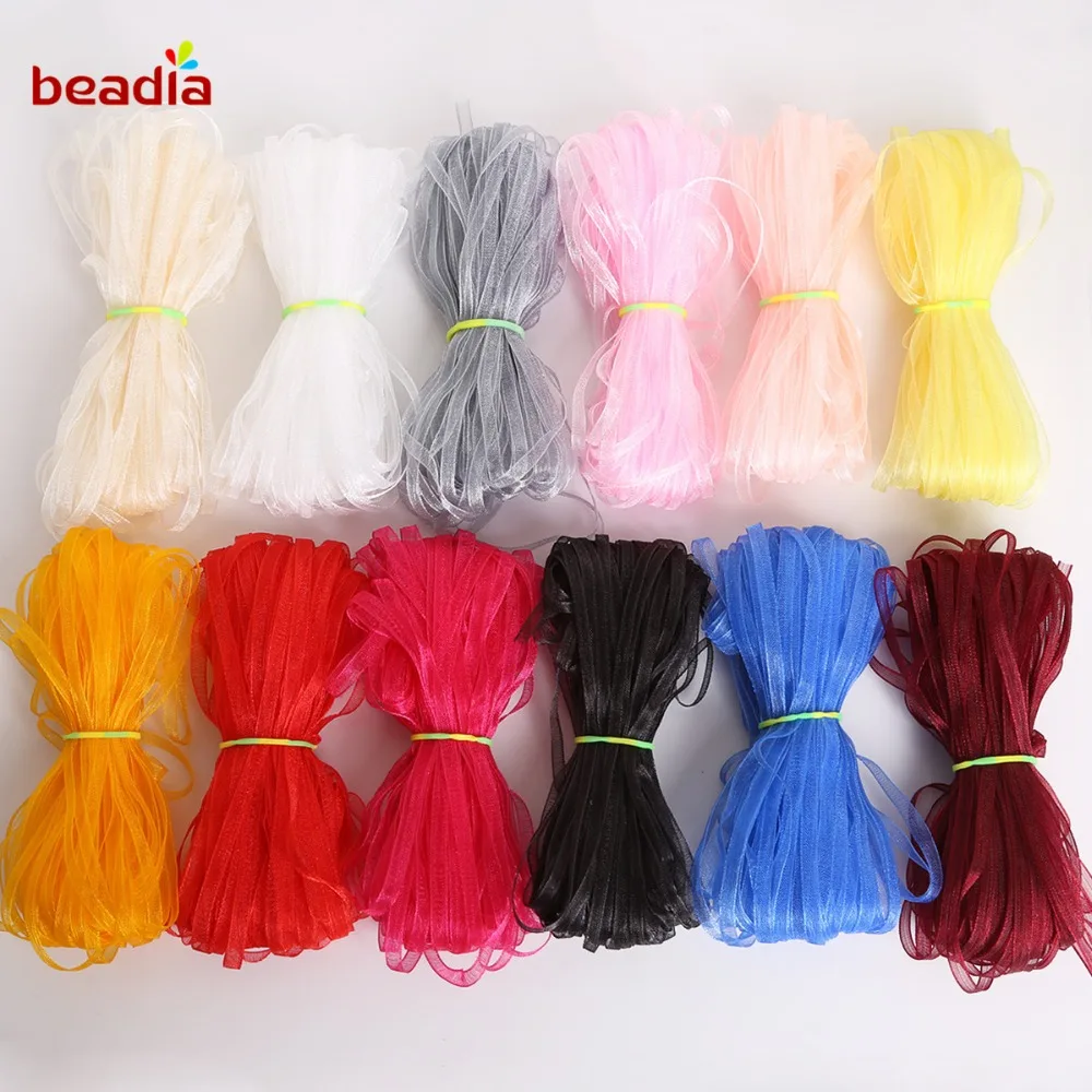 20Yards/lot 3mm Organza Ribbon For Wedding Decoration Bow Craft Webbing Gift Wrap DIY Handmade Material Decorative