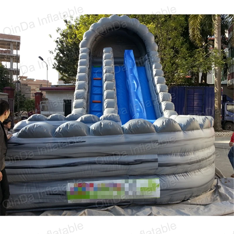 Guangzhou Qinda PVC Vinyl Inflatabel Wet Slide, Kids Inflatable Slides, Giant Double Lane Slide