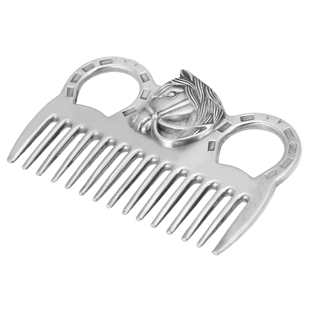 Horse Comb Aluminum Alloy Horse Cleaning Tool Comb Mane Tail Pulling Comb Metal Horse Pets Grooming Tool Horse Care Accessories
