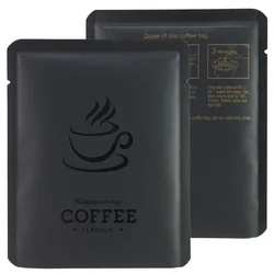 10X12cm Matte Black/ Red Heat Sealable Coffee Package Bag coffee powder pouch coffee bean organization with coffee cup design