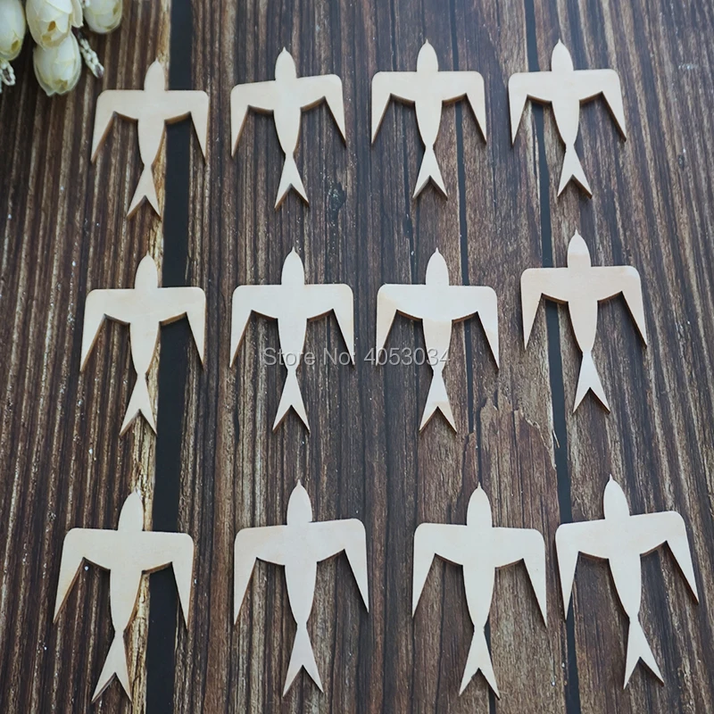 Wooden Swallow  Bird Shapes Craft Hanging Tag Decoration Gift Decoupage Laser Cut