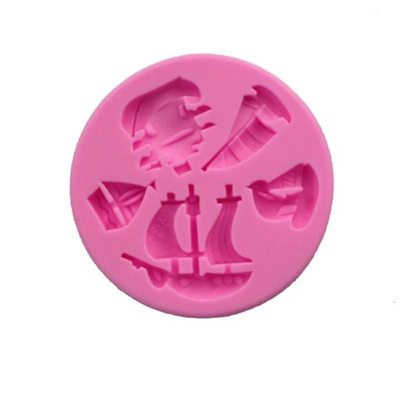 DIY Pirate Ship Silicone Molds Sails Fondant Chocolate Cake Decorating Tools Clay Candy Kitchen Baking Mold H382