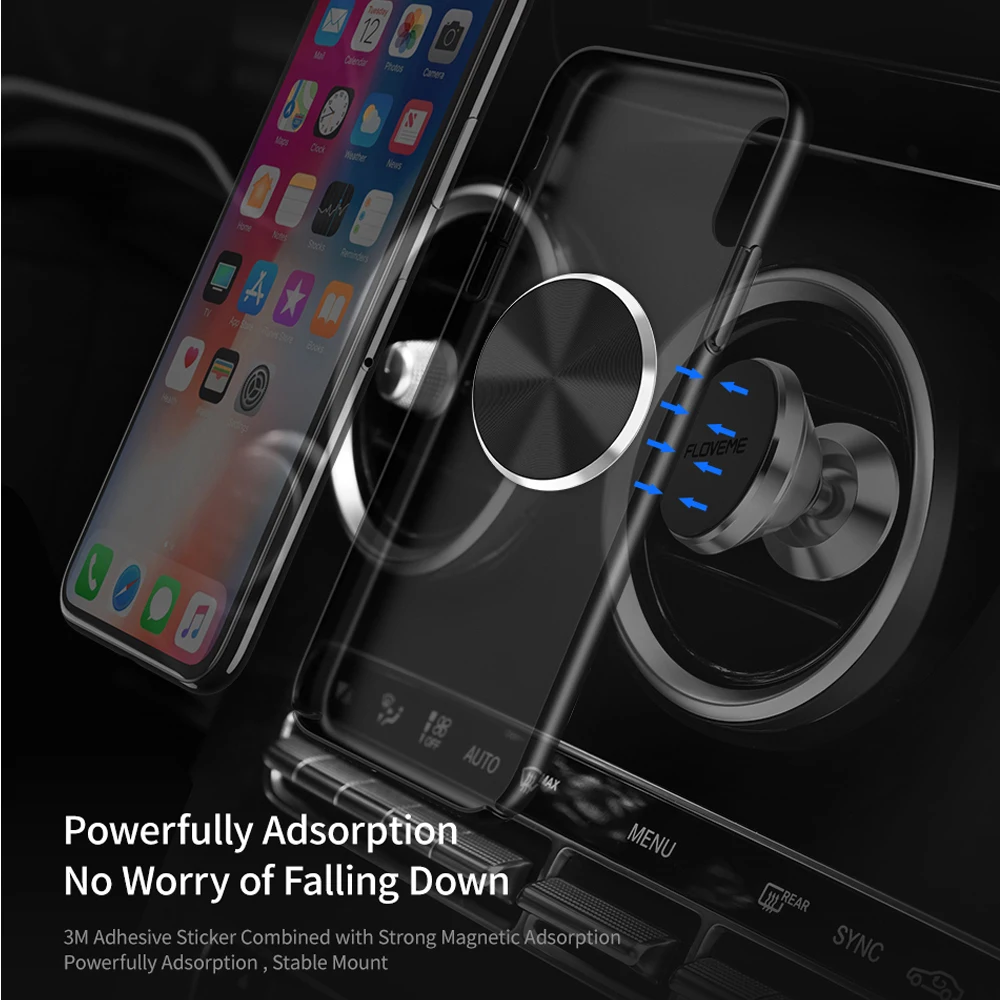 FLOVEME-disco magnético para soporte de teléfono para coche, placa de Metal Universal con lámina de hierro, para montaje magnético