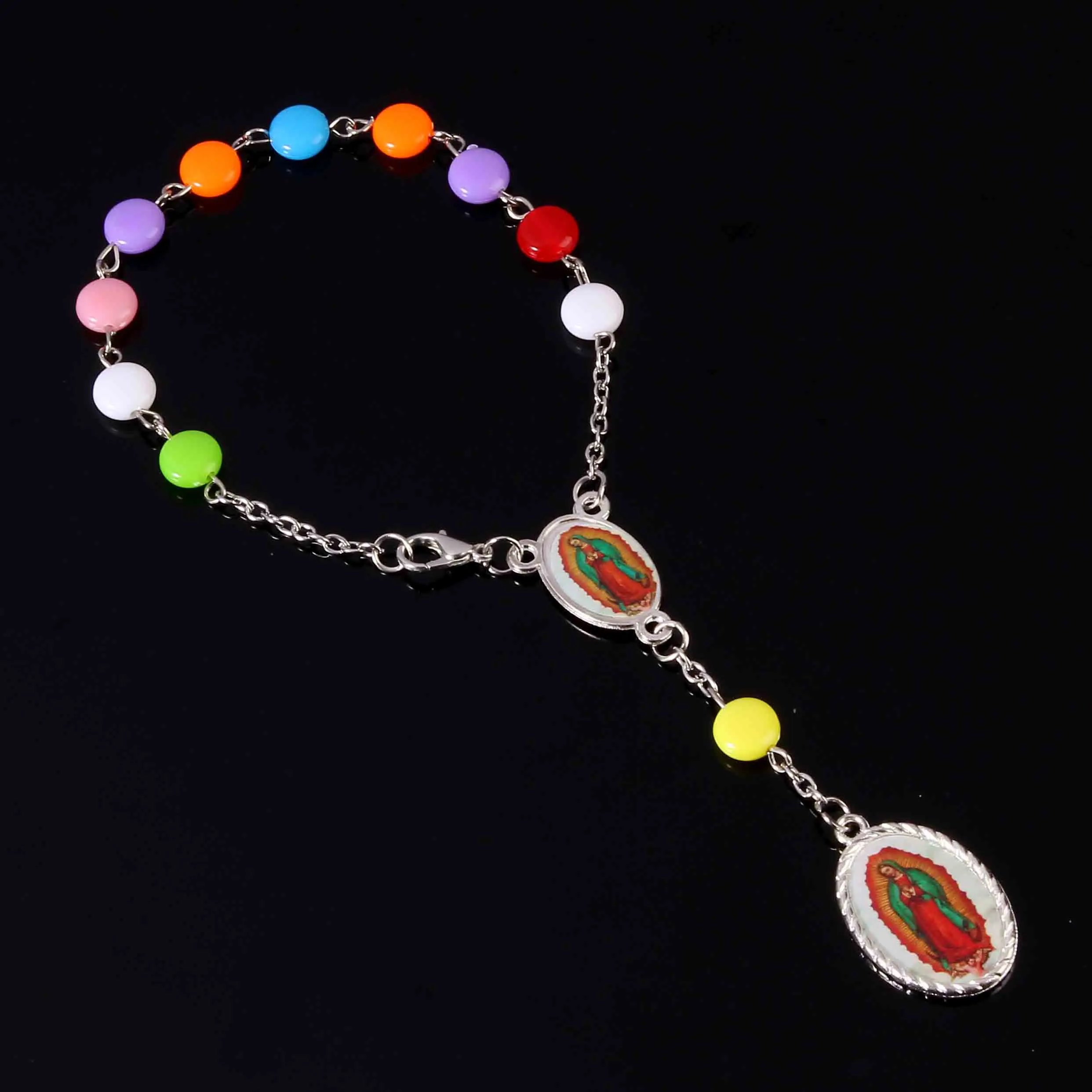 Catholic Cross Rosary Gift for First Holy Communion St. Guadalupe Rosary Charm Lady Beads
