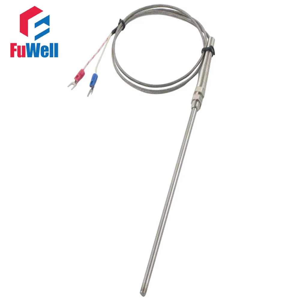 Type K  Thermocouple 4x100mm/5x100mm Probe M8 Thread Diameter 1m/2m/3m/4m Wire Length