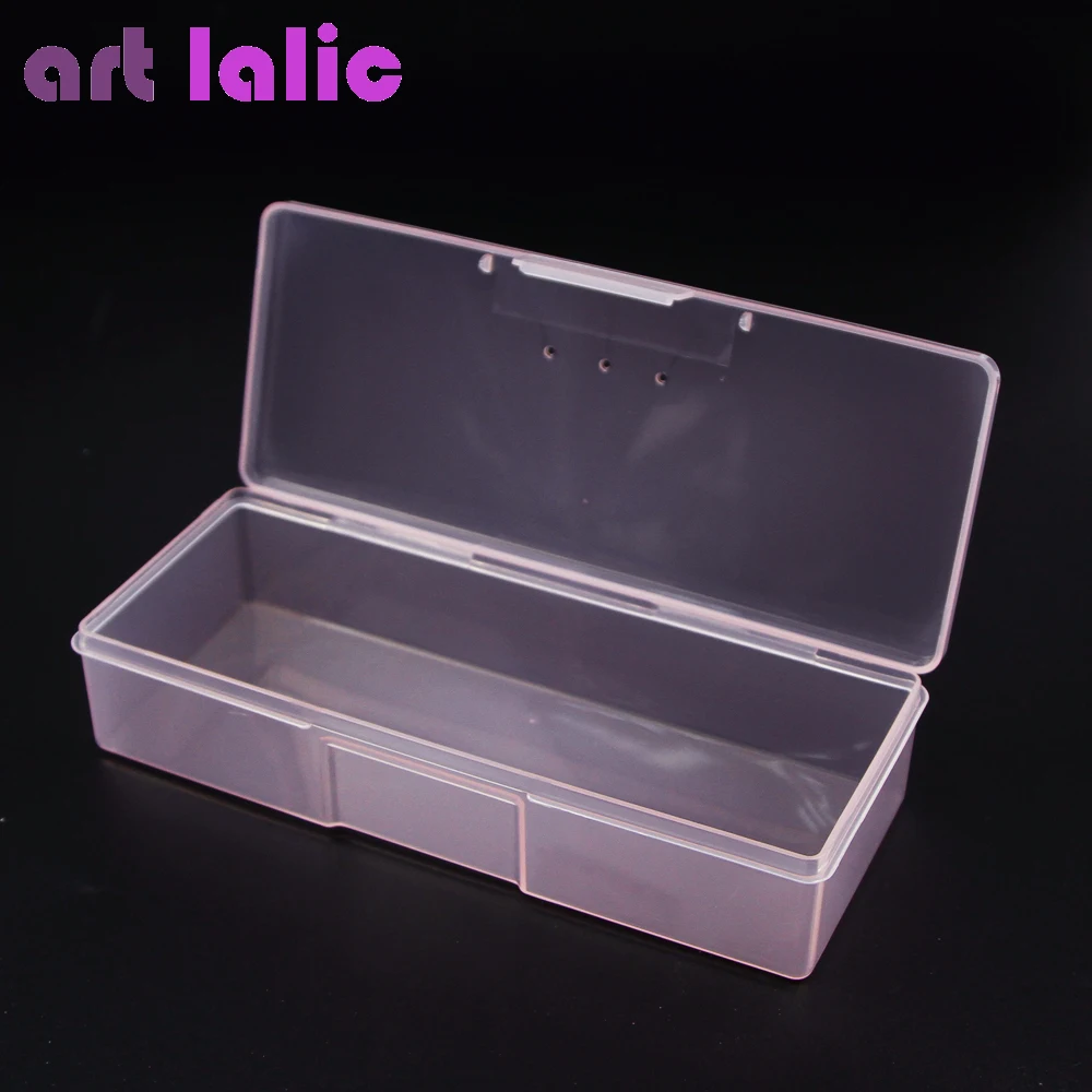 Nail Polish Holder Plastic Nail Supplies Storage pen Box Rectangle Nail Art Studs Brushes Tools Holder Case Manicure Tools
