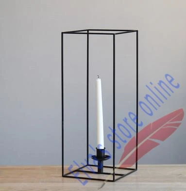 16.5cm x 16.5cm x 16.5cm Metal Iron Candle Holder Stand Art Geometry Cube Candle holder Decoration