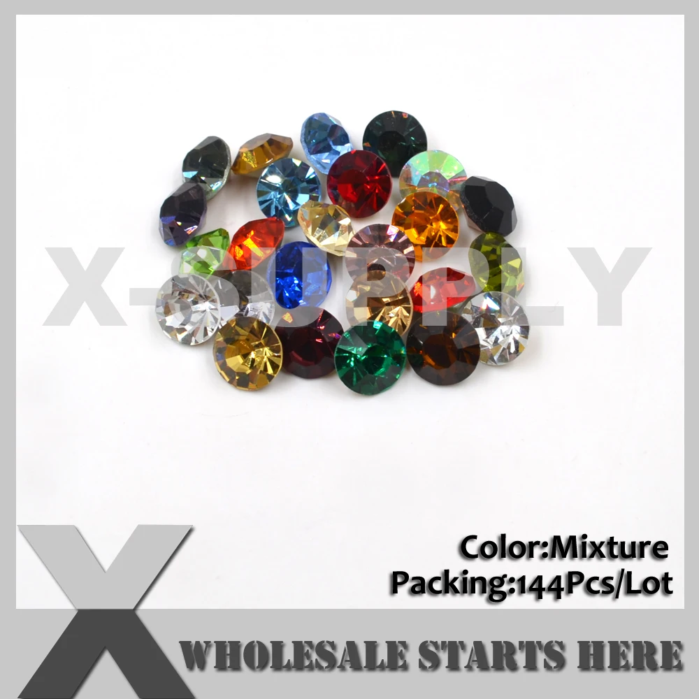 (HX) ss29,ss38,ss45 Loose Rhinestone Chaton,Pointed Sharp Back,Used for Metal Settings,Cup Chains,Mixed Colors