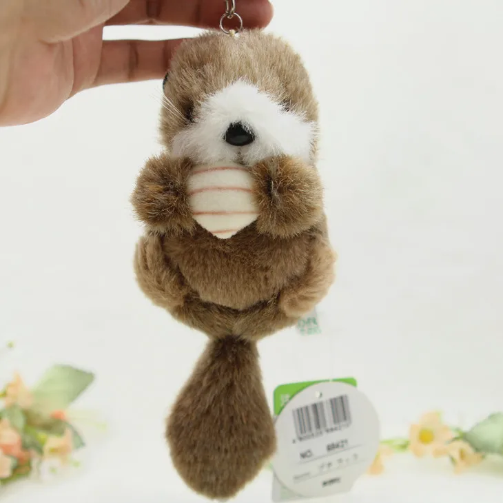 

Brown Plush pendant keychain 12cm Mini Super cute Small animals Bags and car decoration accessories Keychain