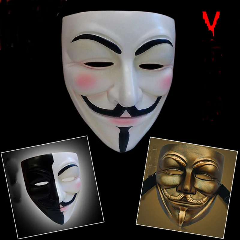 

High Quality V For Vendetta Resin Mask Collection Home Decor Halloween Party Cosplay Lenses Anonymous Mask Guy Fawkes Collection