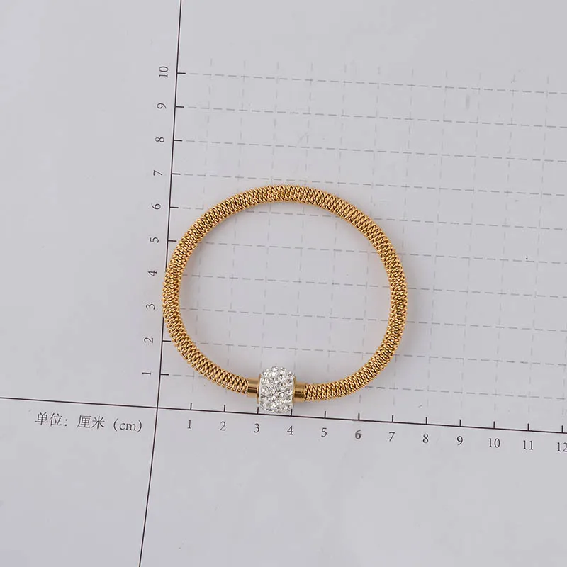 Fashion High Quality Charm Chic Valentine Gift Jewelry Stainless Steel Gold Women Distort Bracelets & Bangles