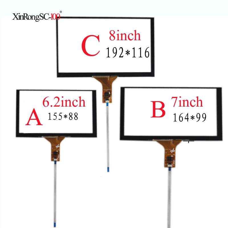 6.2 7 8 9 inch touch screen digitizer capacitive DVD car navigation IC:GT911 JY-GT911 6pin 155*88mm 165*100mm 192mm*116mm