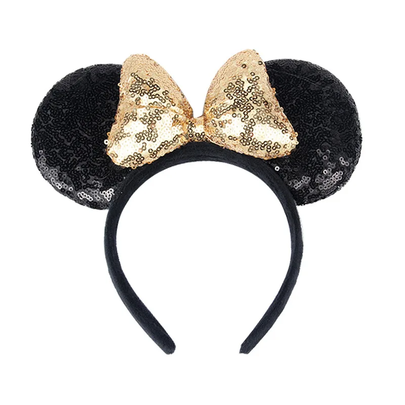 Fiocco per capelli Minnie Mouse Ears fascia per capelli fascia per capelli per le donne addensare paillettes fiocco 3D accessori per capelli per ragazze fascia per capelli festa di compleanno