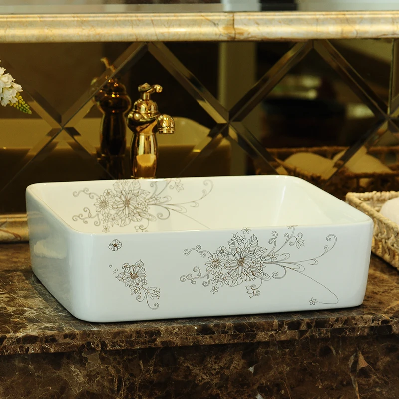 China Artistic Handmade Art wash basin Ceramic Counter Top Wash Basin Bathroom Sinks washing basin counter