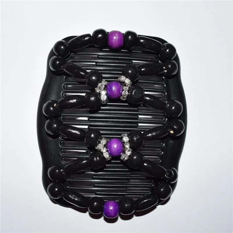 

2018 20pcs/lot black silver purple beads beautiful luxury magic comb