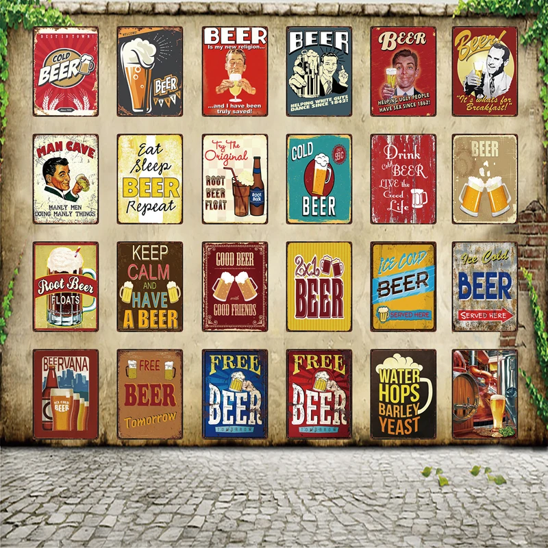 [ WellCraft ] Free Beer Tomorrow Ice Beer Served Here Keep Calm Metal Sign Posters art Vintage Mural Painting Custom Decor WW3