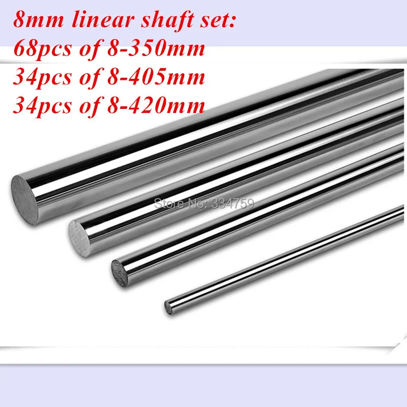 

8mm linear rod sets by FedEx Shipping : 68pcs/L350mm+34pcs/L405mm+34pcs/L420mm for 8mm linear shaft LM8UU CNC parts