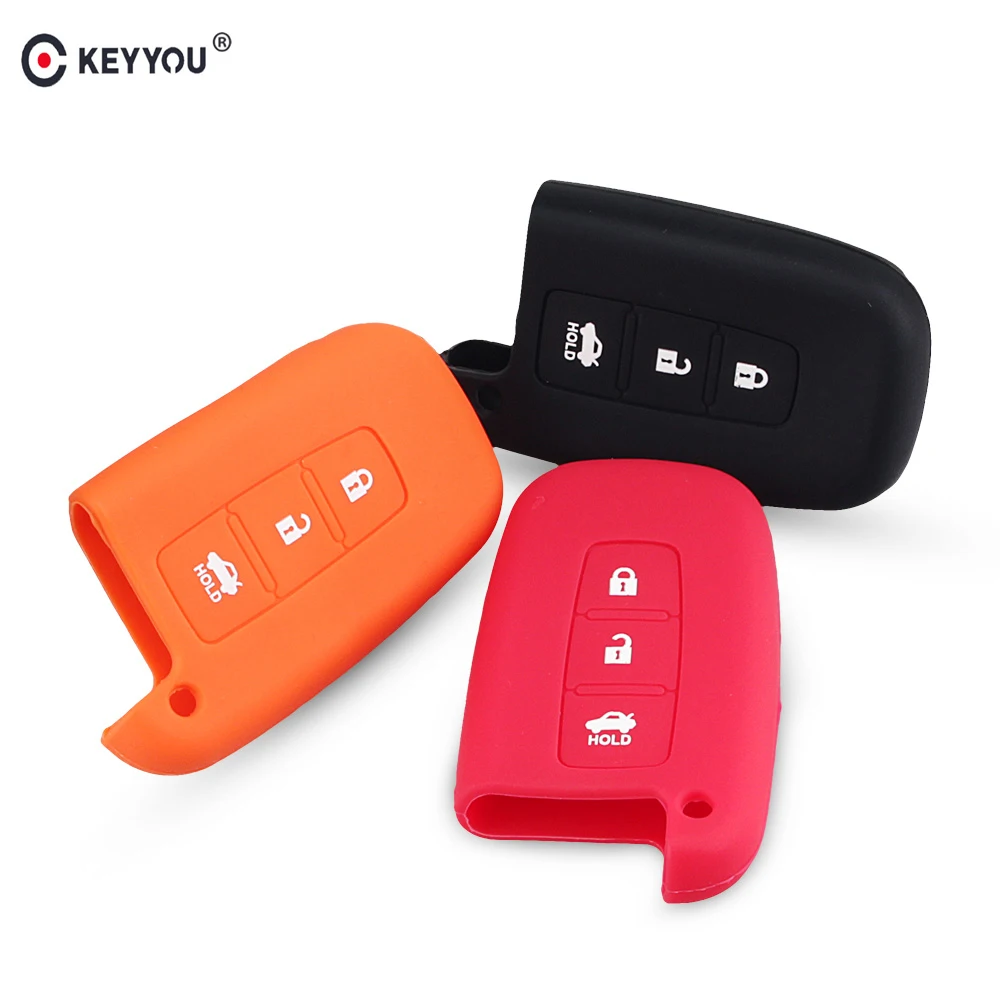 KEYYOU 3 Button Silicone Cover Smart Key Case For Hyundai IX35 Accent Equus Genesis For Kia Sportage Forte Optima Soul Sorento