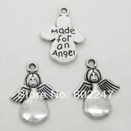 

Free Shipping Tibetan Silver Angle Pendants MADE FOR AN ANGEL charms Finding Making Wholesales