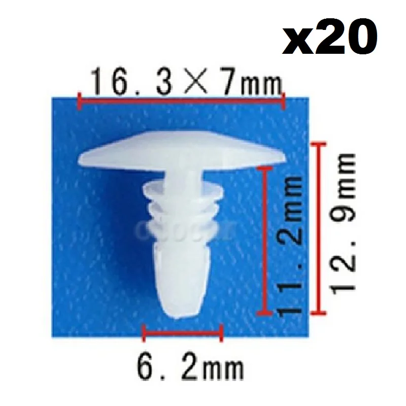 20pcs OEM For Honda Weatherstrip Fastener Rivet Retainer Clip 7x16x11 90664-671-0030 Door seal plastic nail